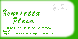 henrietta plesa business card